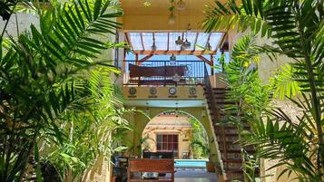 Family Room, 2 Double Beds | Balcony view