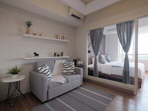 42-inch Smart TV with cable channels, TV - Fika Rooms (Tangerang)
