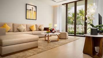 50-inch flat-screen TV with cable channels, TV