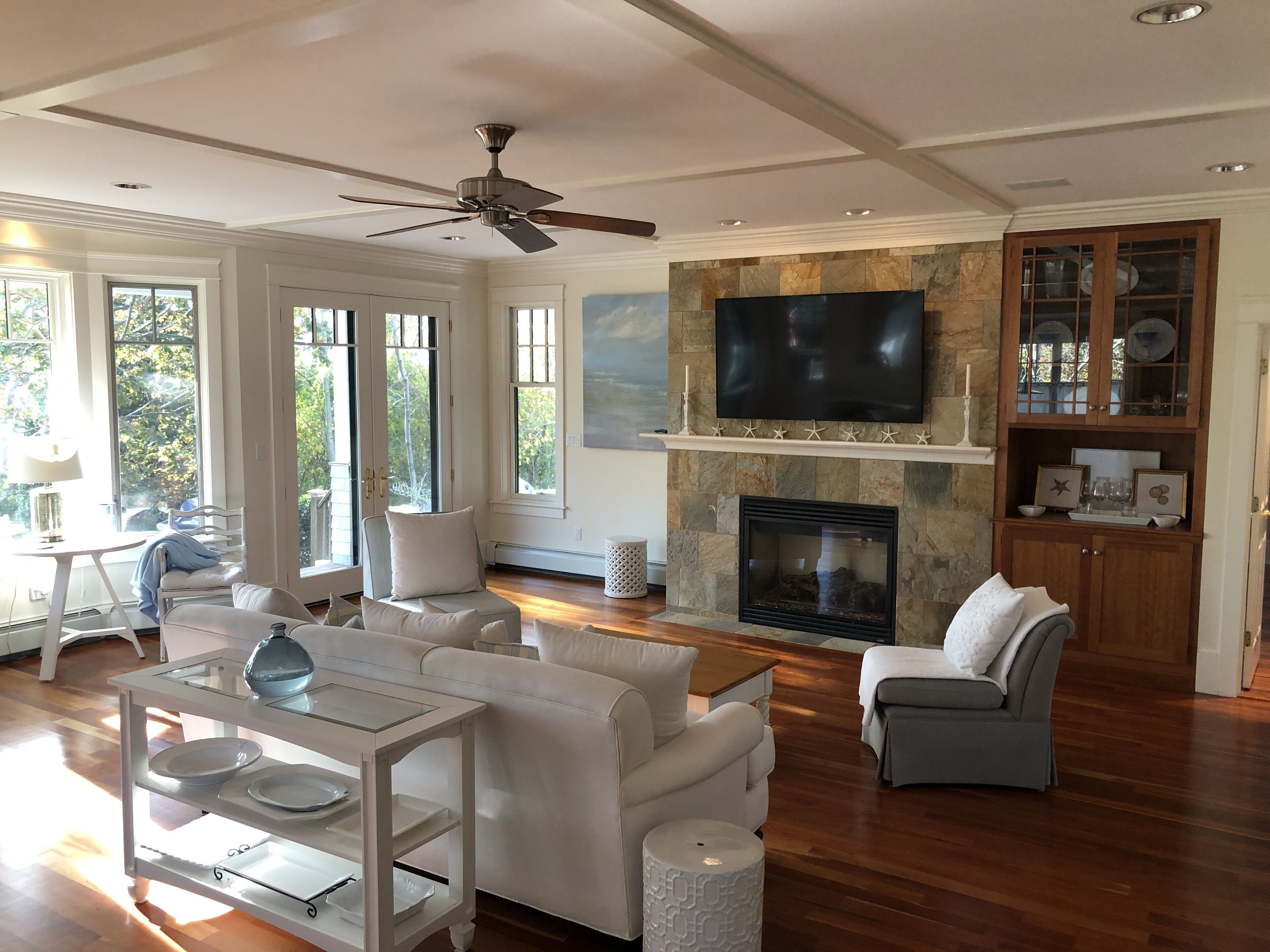 A cozy fireplace near Nubble Lighthouse