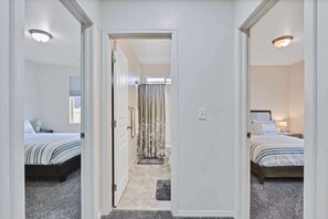 4 bedrooms, iron/ironing board, travel cot, WiFi