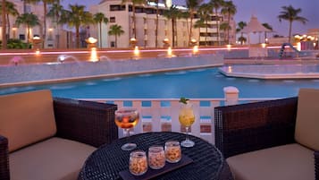 Outdoor pool, open 7:00 AM to 6:00 PM, sun loungers