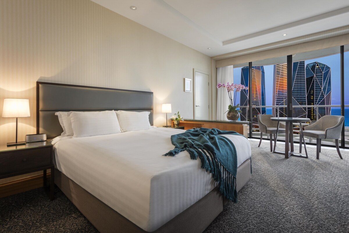In-room safe, desk, laptop workspace, blackout drapes