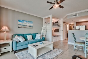 Smart TV, DVD player, video library, stereo