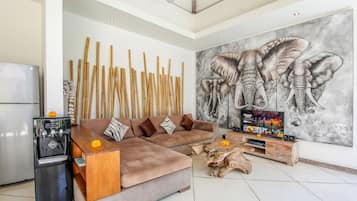 Luxury Villa, 2 Bedrooms, Private Pool | Living area | Flat-screen TV