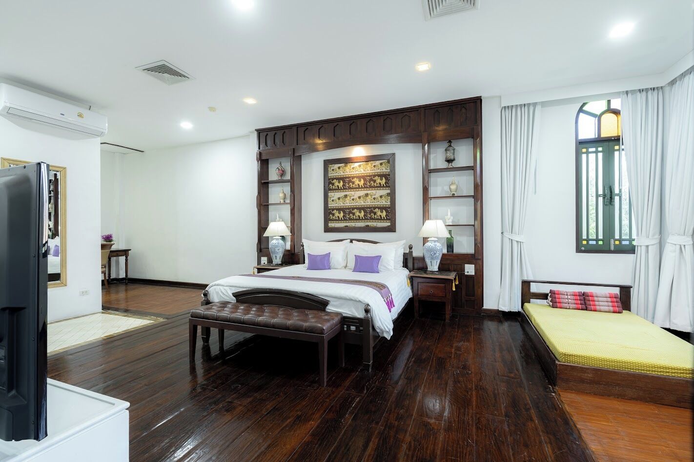 ห้องแกรนด์ดับเบิล | ผ้าม่านกันแสง, Wi-Fi ฟรี, ผ้าปูที่นอน