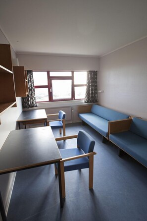 Hypo-allergenic bedding, desk, laptop workspace, cots/infant beds