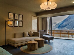 Chambre Double Luxe, 1 chambre, vue montagne, côté montagne | Draps en coton égyptien, literie de qualité supérieure