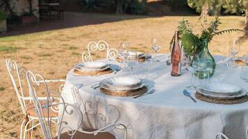 Outdoor banquet area