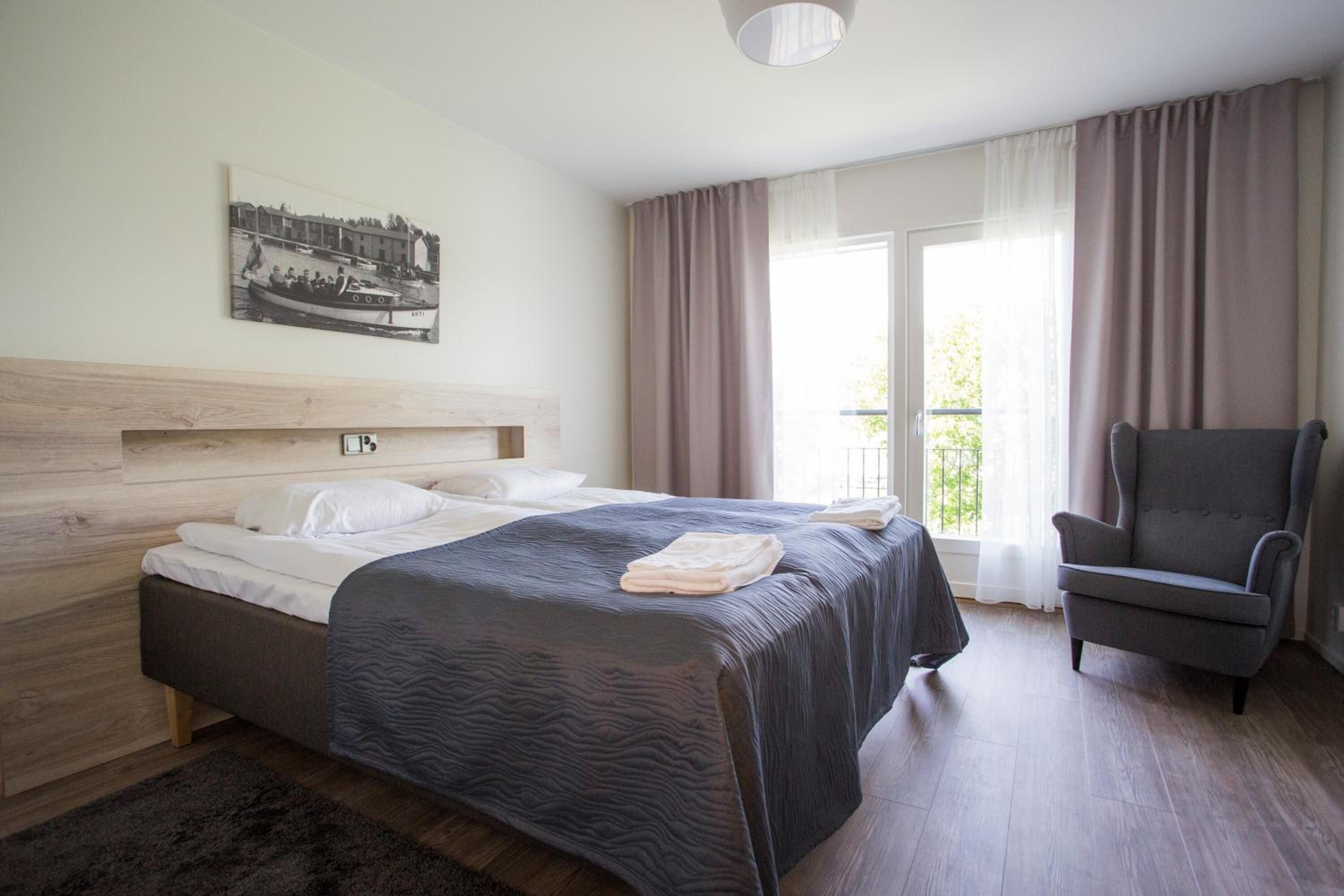 Desk, laptop workspace, blackout curtains, soundproofing