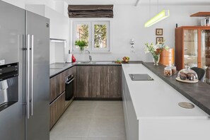 Fridge, microwave, oven, stovetop - Villa S and A; with heated private pool, playground (Mimice)