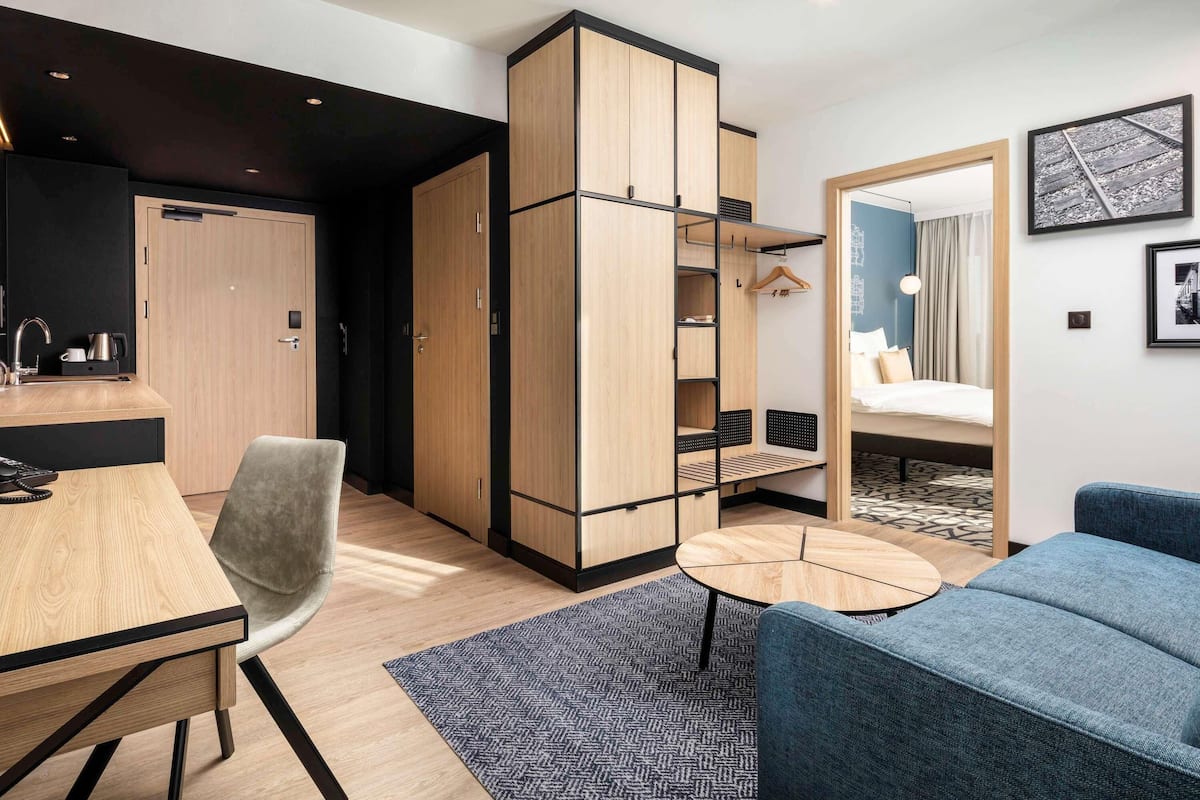 Apartment, 1 King Bed with Sofa bed, Kitchen (Work & Relax area) | Minibar, in-room safe, desk, laptop workspace