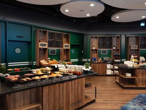 Buffet breakfast for a fee on weekends