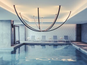 Indoor pool, pool umbrellas