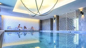 Indoor pool, pool umbrellas