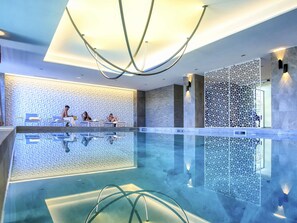 Indoor pool, pool umbrellas
