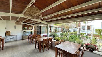 Outdoor banquet area