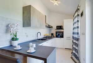 Kühlschrank, Mikrowelle, Ofen, Herdplatte