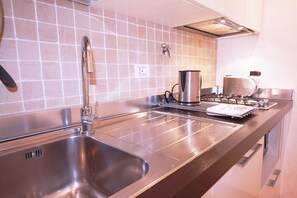 Leilighet, 1 soverom | Eget kjøkken | Kjøleskap, mikrobølgeovn, ovn og kokeplater