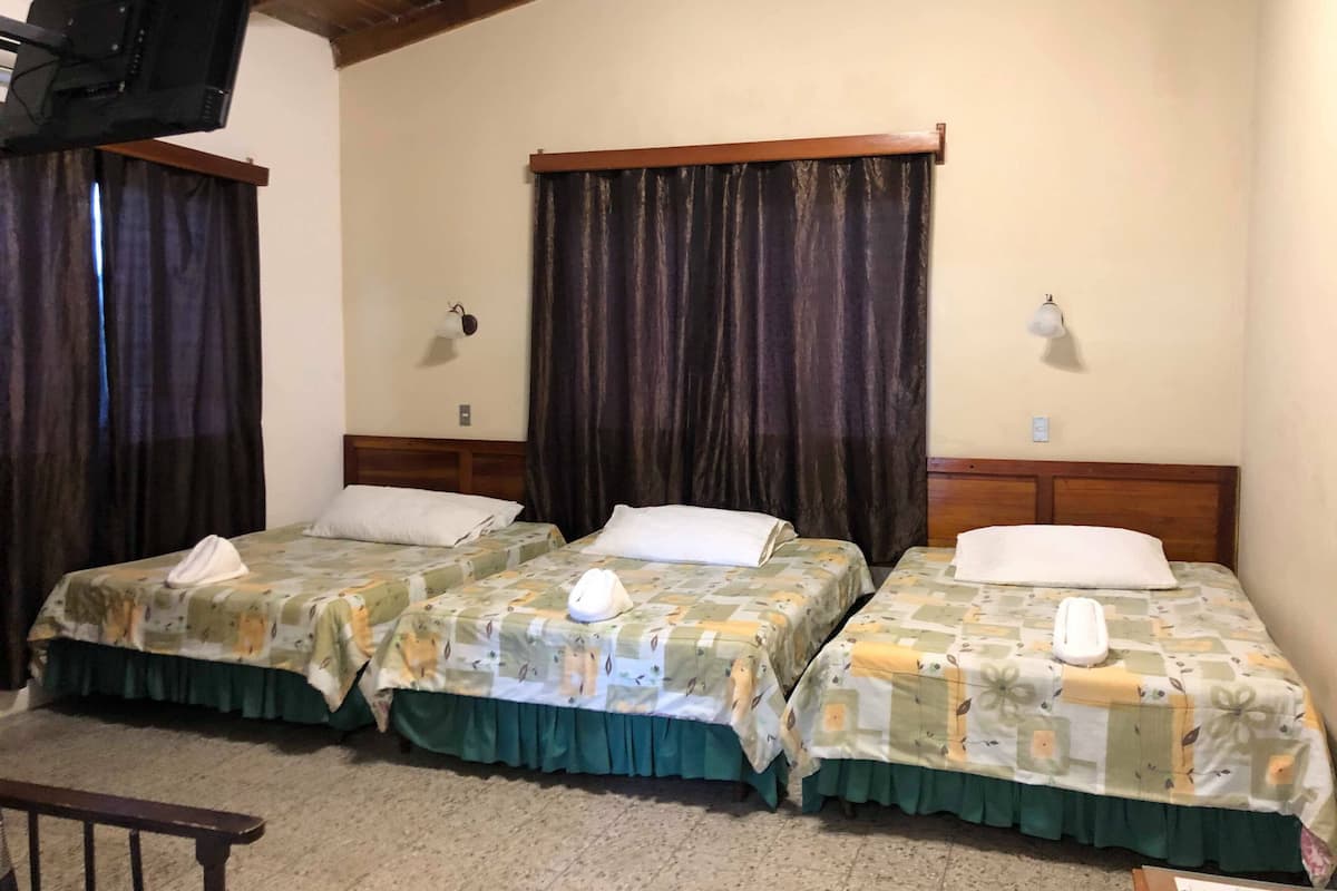 Down comforters, iron/ironing board, WiFi (free), bed sheets