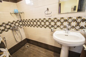 Shower, slippers, towels