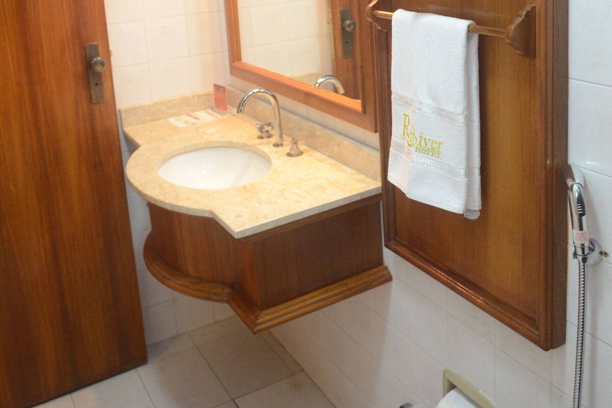 luxury room | bathroom | shower, rainfall showerhead, towels