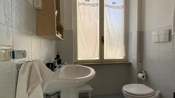 Dusche, Haartrockner, Bidet, Handtücher