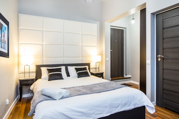 Suíte estúdio standard | Roupas de cama antialérgicas, espaço de trabalho para notebook