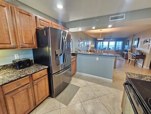 Fridge, microwave, oven, stovetop - Sandy Key 726:  2 BR / 2 BA Perdido Key Beachfront Condo, On-Site Rental Office, Sleeps 6 (Pensacola)