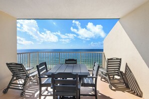 Outdoor dining - Sandy Key 815:  2 BR / 2 BA Gulf Front Condo in Perdido Key, FL  Sleeps 6 (Pensacola)
