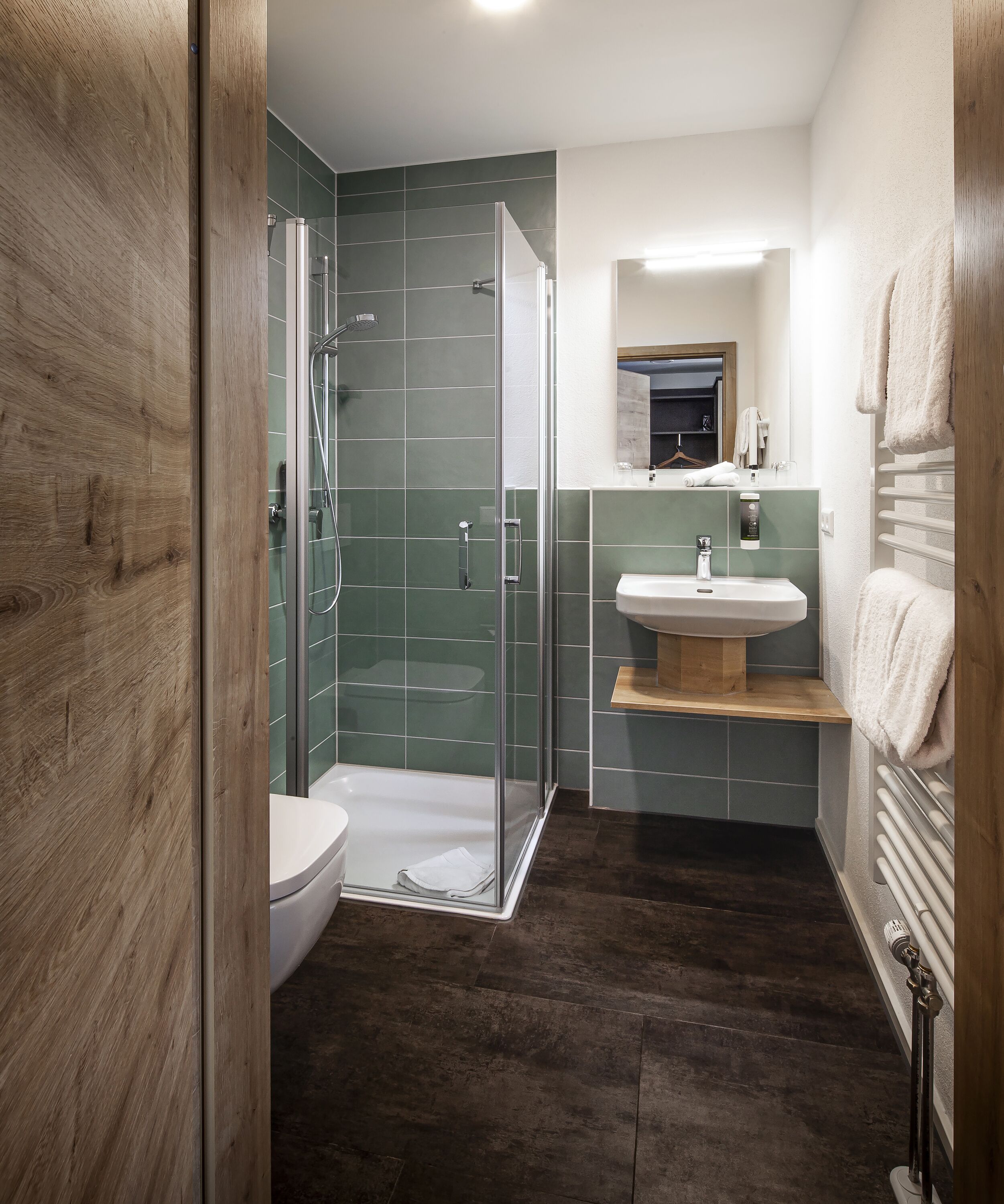 superior double room (plus) | bathroom | shower, free toiletries, hair dryer, towels