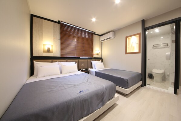Memory-foam beds, individually decorated, desk, laptop workspace
