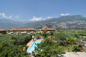 Panoramic Apartment, 2 Bedrooms, Balcony, Pool View | View from room - Agritur Michelotti (Arco)