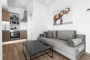 Panoramic Penthouse, 1 Bedroom, Balcony, City View | Living area | Flat-screen TV - Penthouse Level 8 Nilie Hospitality MGMT (Thessaloniki)