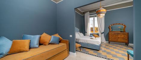 Familienzimmer | Schreibtisch, Verdunkelungsvorhänge, Babybetten, kostenloses WLAN