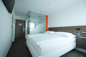 Hypoallergeen beddengoed, een bureau, verduisterende gordijnen