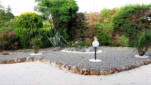 A garden with various plants and a gravel pathway. - Il Tulipano Verde B&B (Putignano)