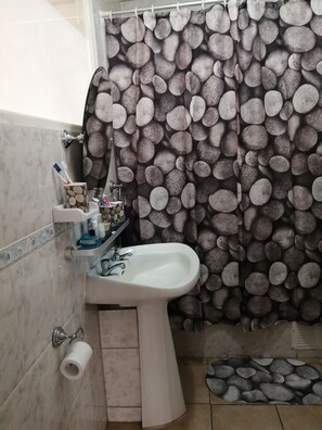 Combined shower/bathtub