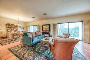 TV, fireplace, DVD player, video library