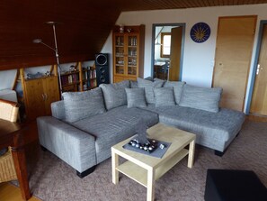 Basic Townhome, 1 Bedroom, Mountain View, Garden Area | Living area | Flat-screen TV, fireplace, DVD player