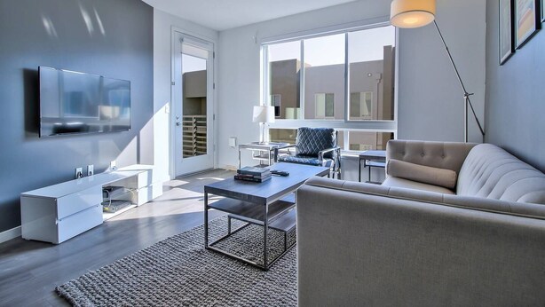 Living room - Contemporary 1BR Urban Flat w/ Balcony 5-star (San Jose)