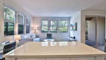 Oven, stovetop, dishwasher, coffee/tea maker