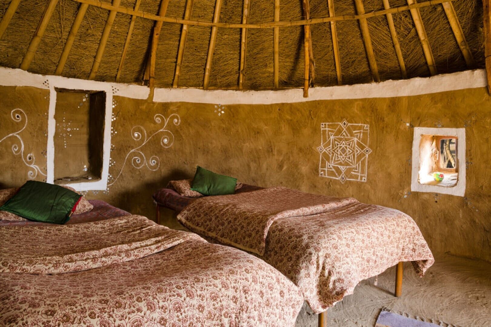 Traditionally decorated mud houses. 