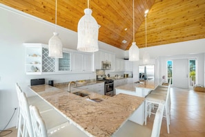 Fridge, microwave, oven, stovetop - Hilltime: Beach House w/Pool, Backyard Snorkeling & Oceanfront Terraces in Rum Point! (Grand Cayman)