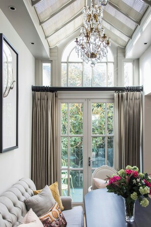 Apartment (3 Bedrooms) | Living area | TV, fireplace - Ovington Gardens by Onefinestay (London)