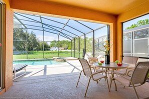 Terrace/patio - Gorgeous Mediterranean Style Pool/spa Home, Only Minutes From Disneyworld #4wr183 (Davenport)