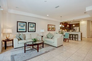 Villa, 3 Bedrooms, Pool Access | Living area | 1-inch TV with cable channels