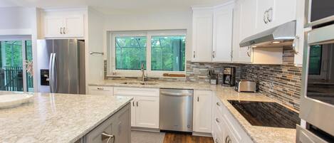 Fridge, oven, stovetop, dishwasher