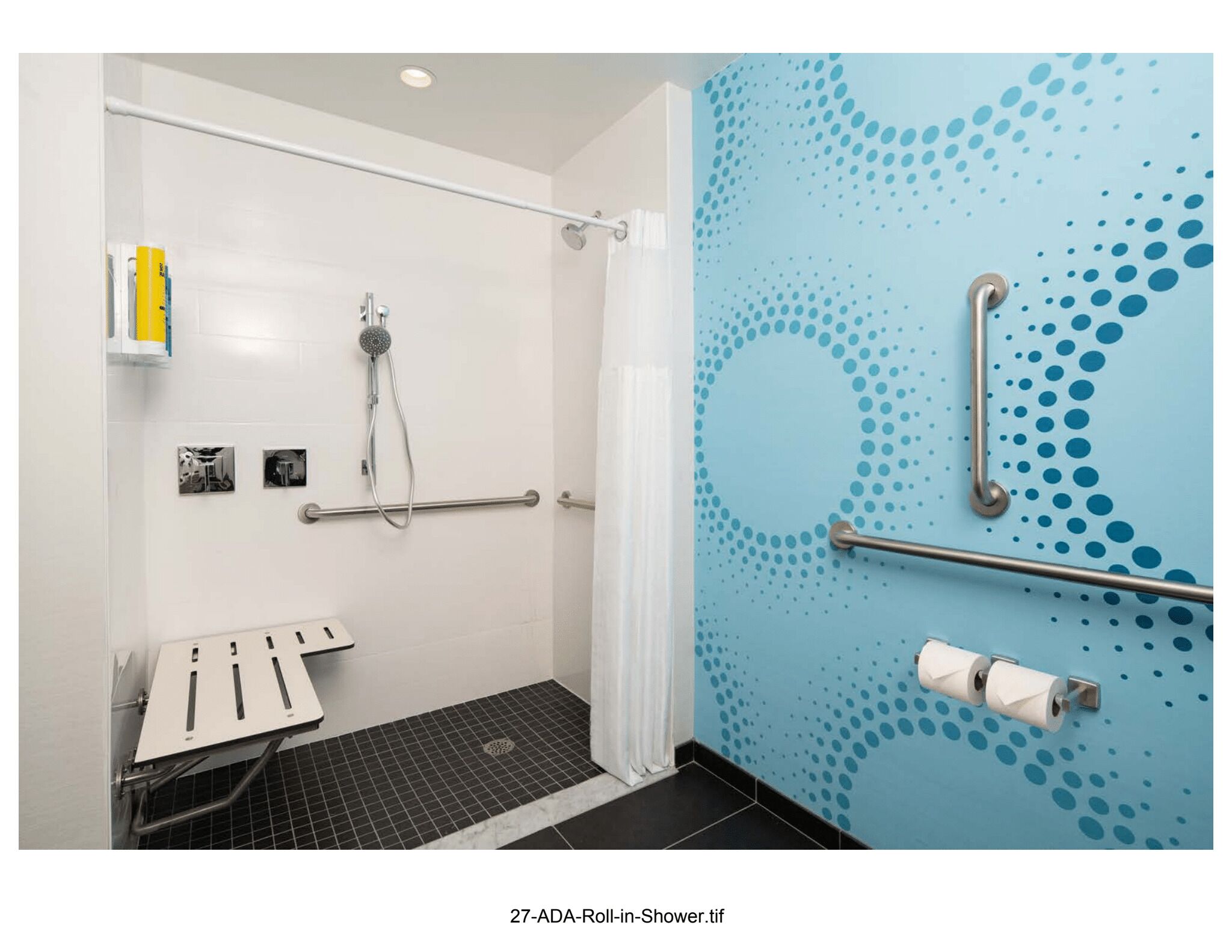 shower, free toiletries, hair dryer