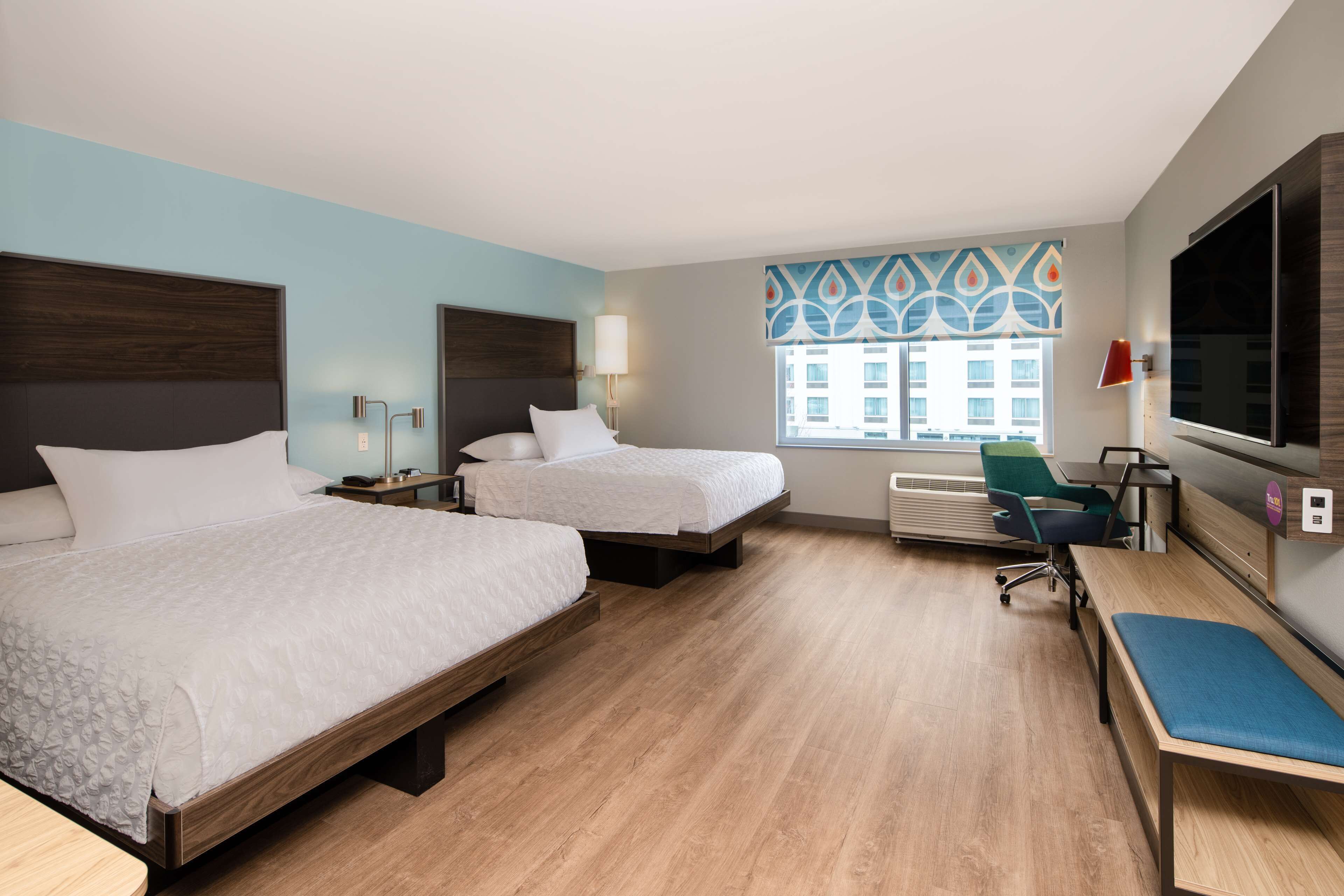 room, 2 queen beds, accessible (roll-in shower) | iron/ironing board, free wifi, bed sheets